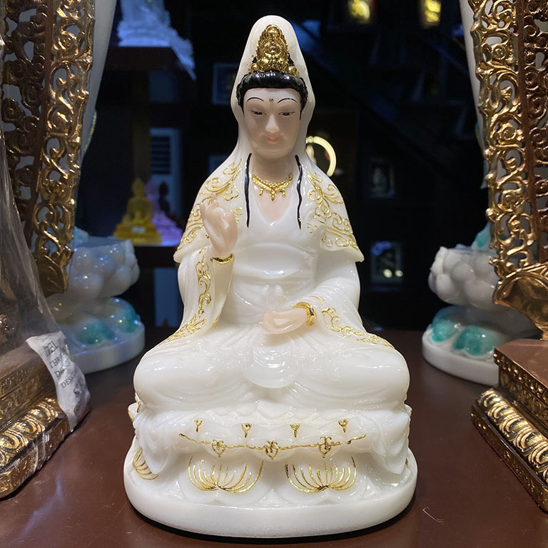 Tượng Phật Bà Quan Âm thờ cúng tại nhà cao 20 cm