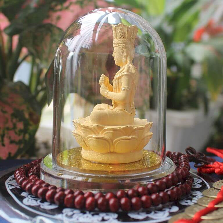 Tượng Phật Như Lai Đại Nhật kim sa dát vàng cao cấp nhất hiện nay