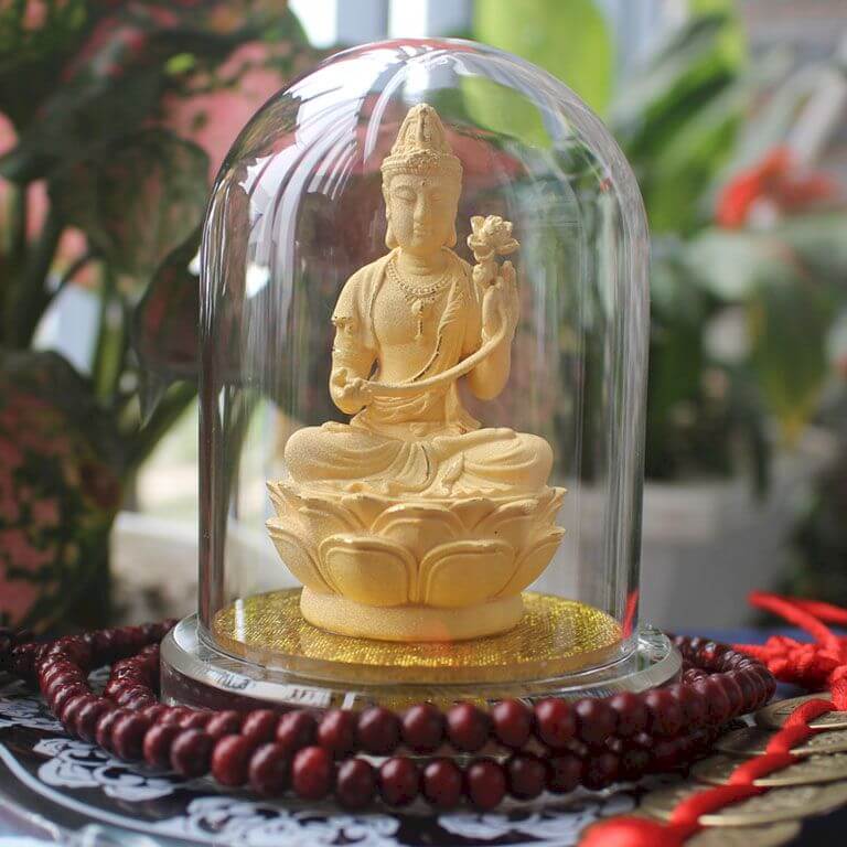 Tượng Phật Bồ Tát Đại Thế Chí để ô tô hợp mệnh Mộc 