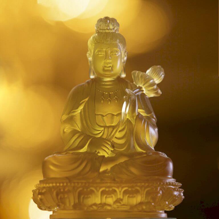 Tượng Phật Bồ Tát Đại Thế Chí lưu ly màu vàng