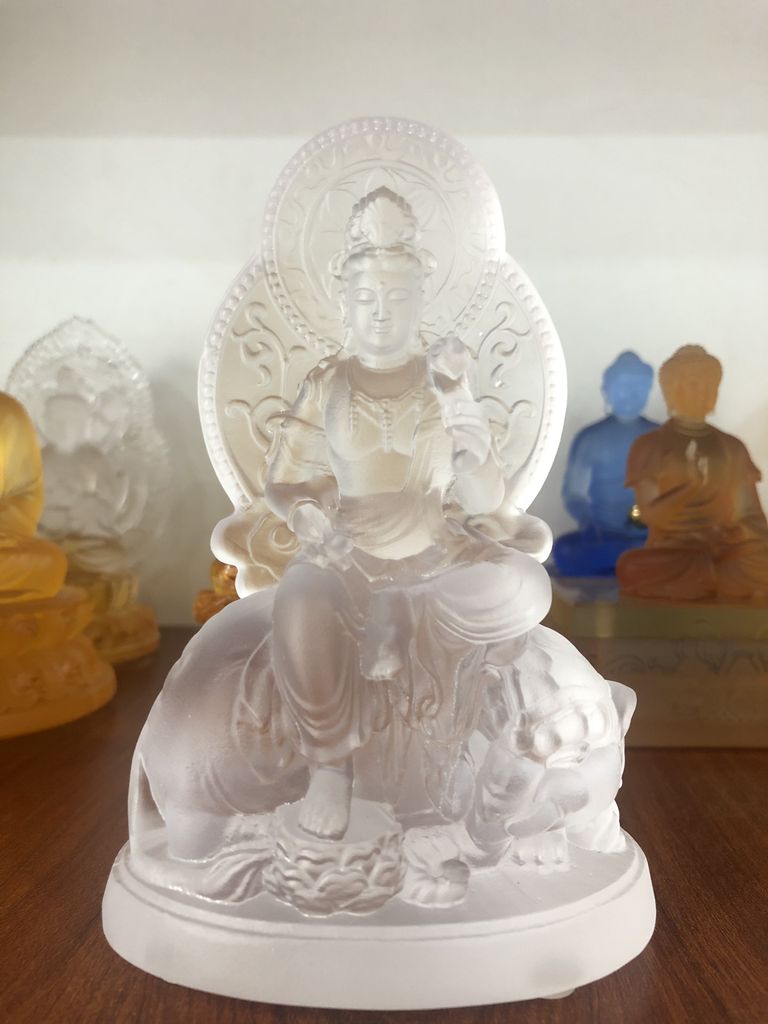 Tượng Phật Phổ Hiền Bồ Tát chất liệu lưu ly cao cấp
